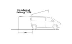 Easy Camp Crowford Rear Tailgate Awning -Outdoor Gear Sale 120380 Crowford Drawing Elevation4