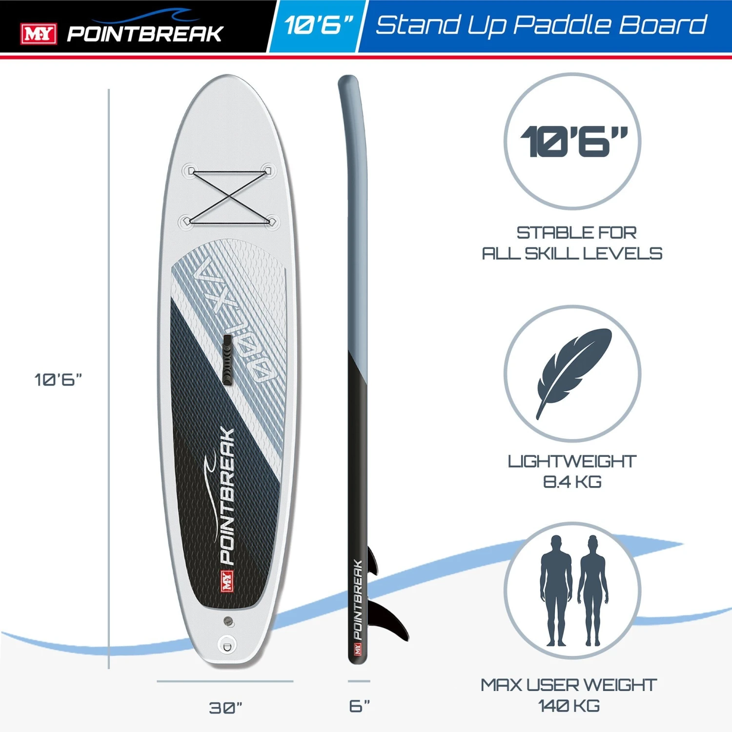 M.Y 10ft 6in Grey Paddle Board Package 3 M.Y 10ft 6in Grey Paddle Board Package - Image 3