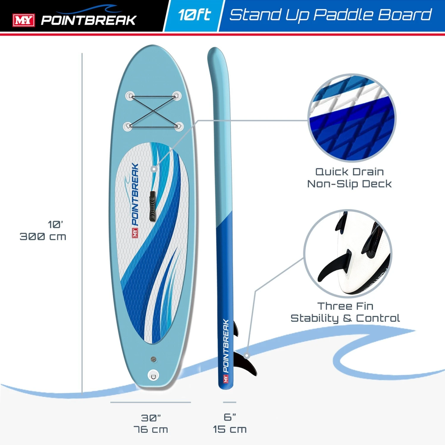 M.Y 10ft Blue Inflatable Paddle Board Package -Blue 2 M.Y 10ft Blue Inflatable Paddle Board Package -Blue - Image 2
