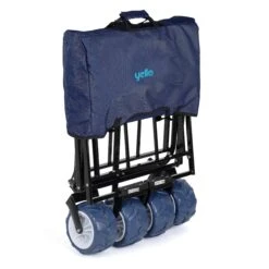 Yello Folding Beach Trolley -Outdoor Gear Sale BGG1675 yello foldable trolley blue folded 3quarter copy