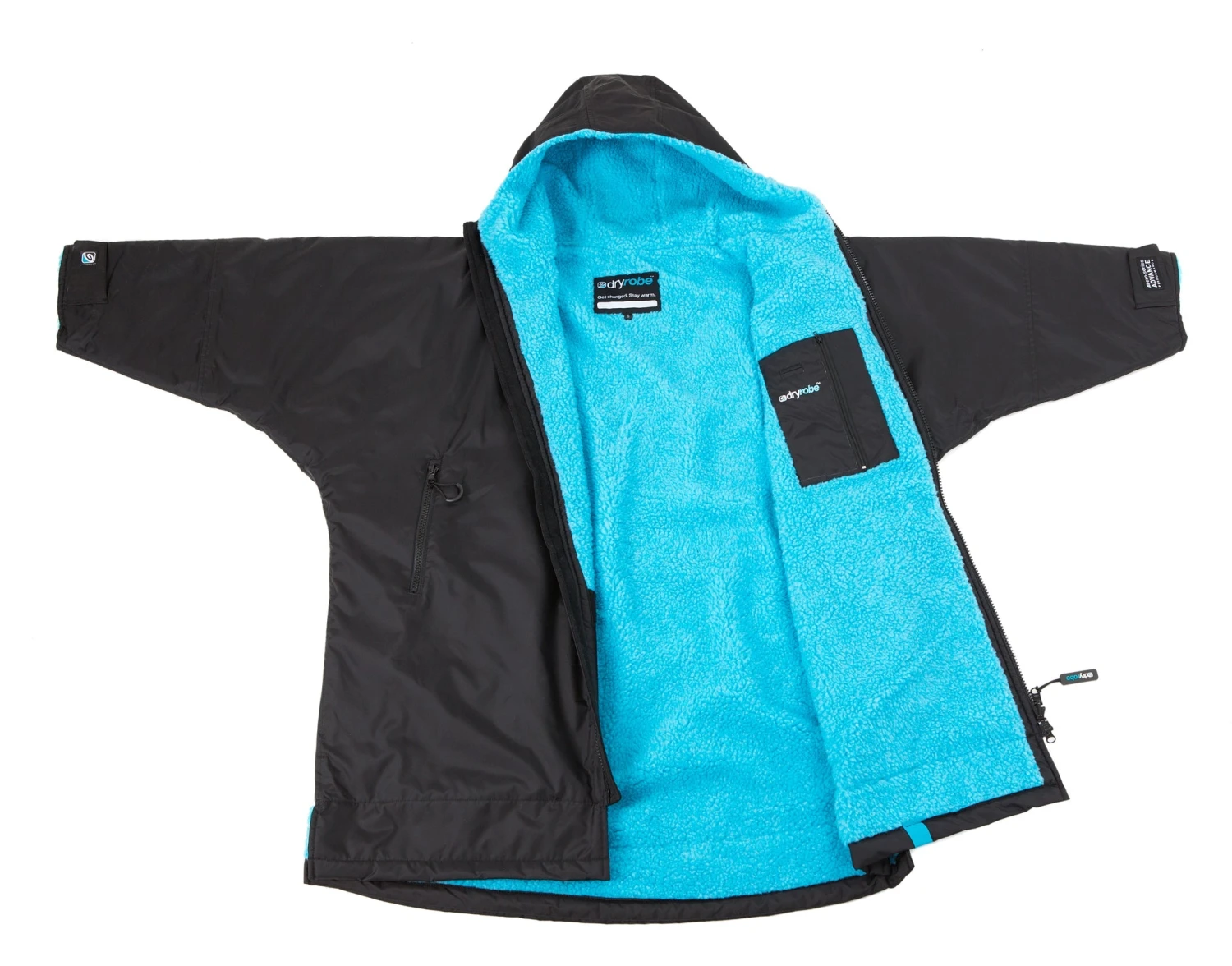 Dryrobe Advance Kids Long Sleeve BLACK BLUE - RECYCLED 2 Dryrobe Advance Kids Long Sleeve BLACK BLUE - RECYCLED - Image 2